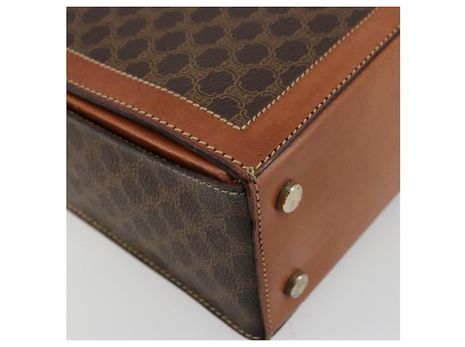 Céline Borsa a mano in tela Macadam CELINE in pelle PVC marrone oro Auth 178576A D'oro - vista 16