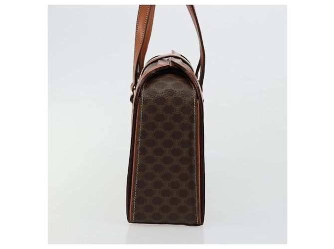 Céline Borsa a mano in tela Macadam CELINE in pelle PVC marrone oro Auth 178576A D'oro - vista 3