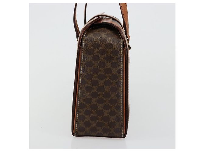 Céline Borsa a mano in tela Macadam CELINE in pelle PVC marrone oro Auth 178576A D'oro - vista 4