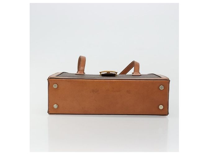 Céline Borsa a mano in tela Macadam CELINE in pelle PVC marrone oro Auth 178576A D'oro - vista 5