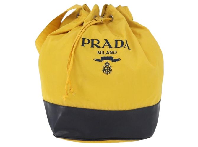Borsa a Spalla PRADA in Nylon Giallo Argento Autentica bs34799A - vista 13