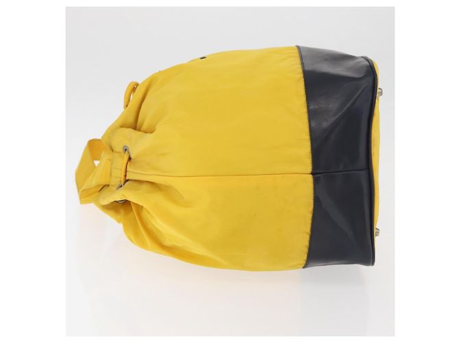 Borsa a Spalla PRADA in Nylon Giallo Argento Autentica bs34799A - vista 5