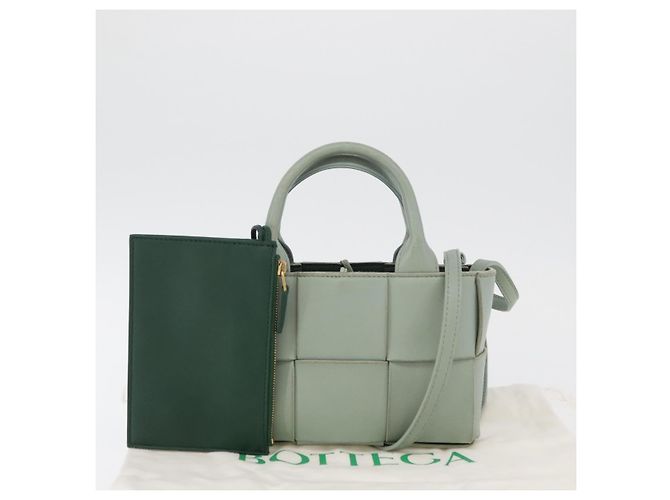 BAG ARCOMINI MAXI INTRECCIATO 2 IN 1 BOTTEGA VENETA VERDE PASTEL Auth ka4195A - vista 12