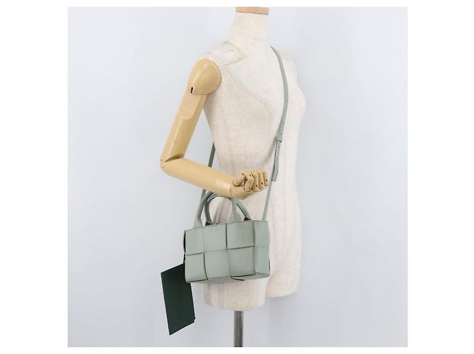 BAG ARCOMINI MAXI INTRECCIATO 2 IN 1 BOTTEGA VENETA VERDE PASTEL Auth ka4195A - vista 24
