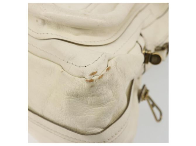 Chloé Borsa a mano Chloe Paraty in pelle bianca e oro Auth 177544 Bianco D'oro - vista 10