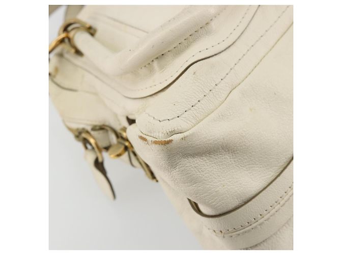 Chloé Borsa a mano Chloe Paraty in pelle bianca e oro Auth 177544 Bianco D'oro - vista 11