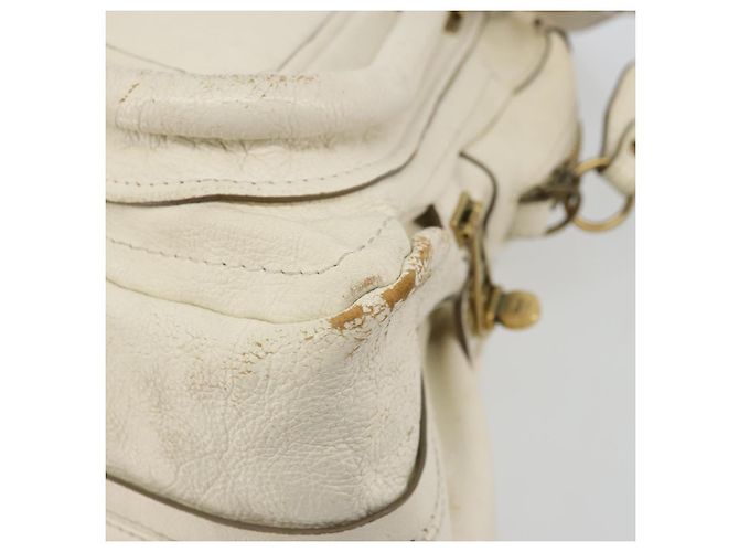 Chloé Borsa a mano Chloe Paraty in pelle bianca e oro Auth 177544 Bianco D'oro - vista 12