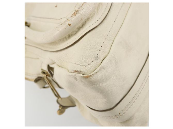Chloé Borsa a mano Chloe Paraty in pelle bianca e oro Auth 177544 Bianco D'oro - vista 13
