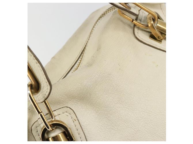 Chloé Borsa a mano Chloe Paraty in pelle bianca e oro Auth 177544 Bianco D'oro - vista 15