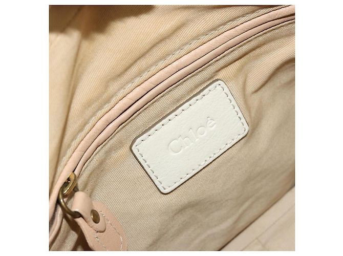 Chloé Borsa a mano Chloe Paraty in pelle bianca e oro Auth 177544 Bianco D'oro - vista 18