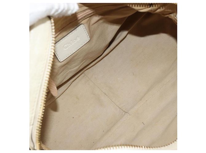 Chloé Borsa a mano Chloe Paraty in pelle bianca e oro Auth 177544 Bianco D'oro - vista 19