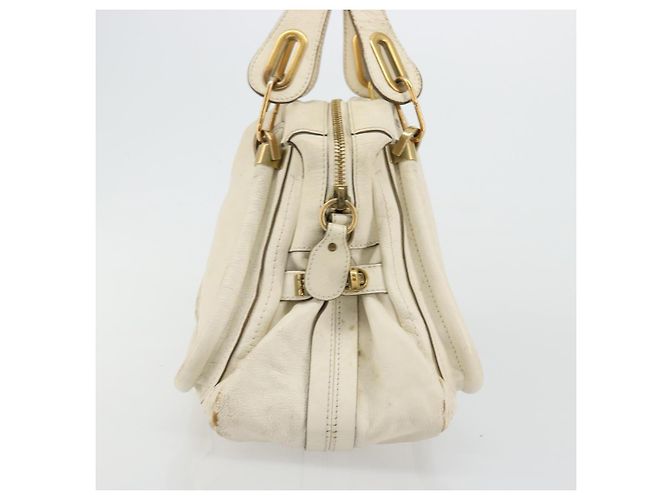 Chloé Borsa a mano Chloe Paraty in pelle bianca e oro Auth 177544 Bianco D'oro - vista 4