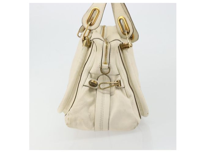 Chloé Borsa a mano Chloe Paraty in pelle bianca e oro Auth 177544 Bianco D'oro - vista 5