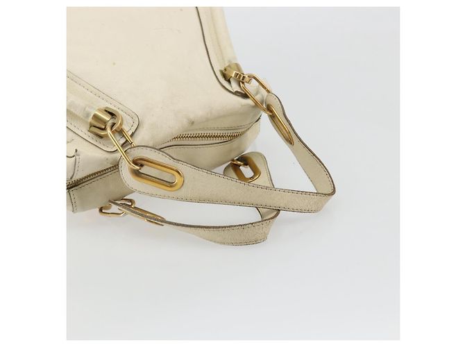 Chloé Borsa a mano Chloe Paraty in pelle bianca e oro Auth 177544 Bianco D'oro - vista 7