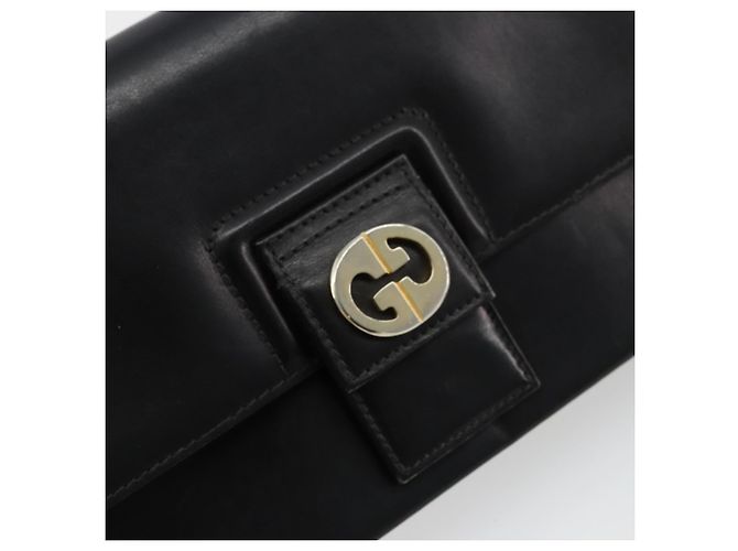 Gucci Borsa a Spalla in Pelle Nera e Oro Auth 177874 Nero D'oro - vista 14