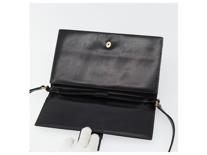 Gucci Borsa a Spalla in Pelle Nera e Oro Auth 177874 Nero D'oro - vista 15