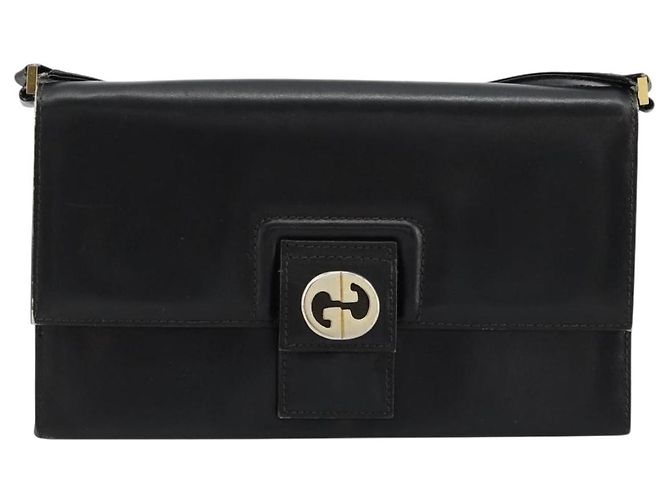 Gucci Borsa a Spalla in Pelle Nera e Oro Auth 177874 Nero D'oro - vista 2