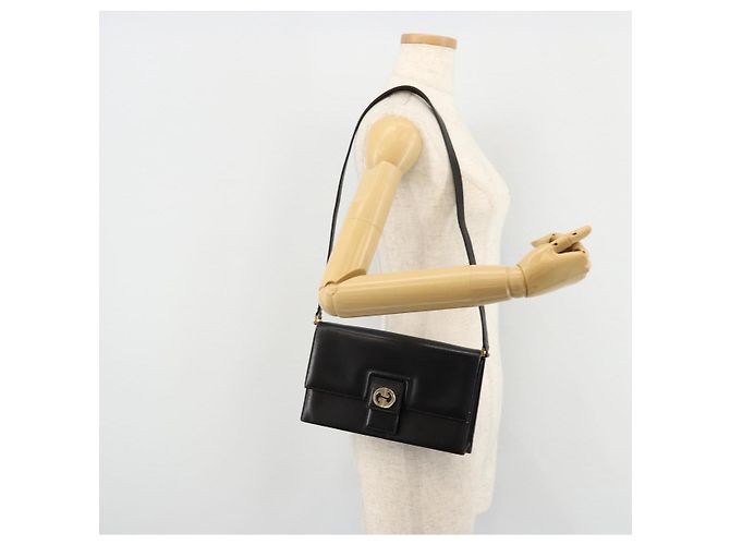 Gucci Borsa a Spalla in Pelle Nera e Oro Auth 177874 Nero D'oro - vista 22