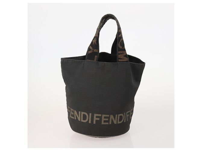 Chloé Borsa a spalla Chloe Fendi Etro in PVC nylon 3 pezzi Nero Marrone Auth 175940 - vista 2