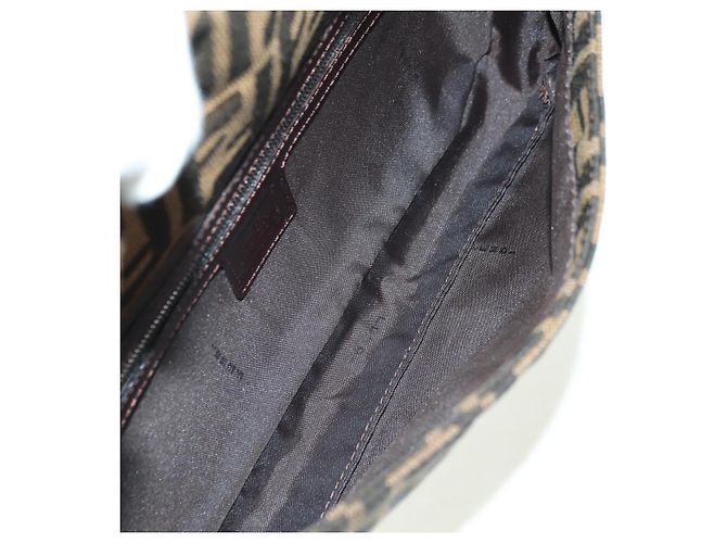 Borsa a spalla Mamma Baguette in tela Zucca FENDI nera e marrone Auth 177212SAV Nero - vista 10