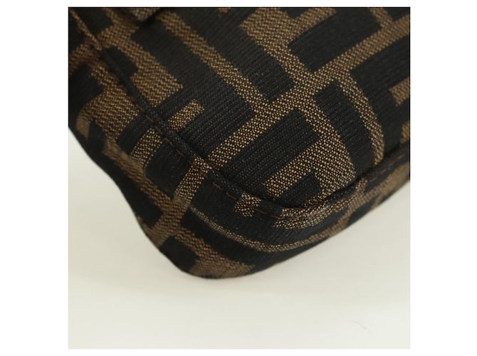 Borsa a spalla Mamma Baguette in tela Zucca FENDI nera e marrone Auth 177212SAV Nero - vista 15