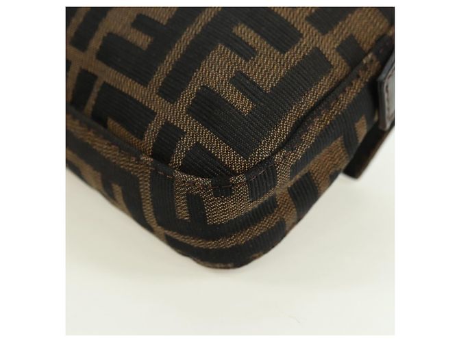 Borsa a spalla Mamma Baguette in tela Zucca FENDI nera e marrone Auth 177212SAV Nero - vista 18