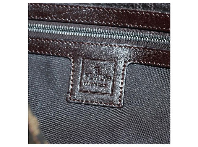 Borsa a spalla Mamma Baguette in tela Zucca FENDI nera e marrone Auth 177212SAV Nero - vista 21