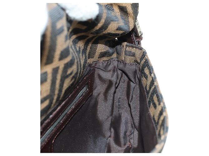 Borsa a spalla Mamma Baguette in tela Zucca FENDI nera e marrone Auth 177212SAV Nero - vista 22