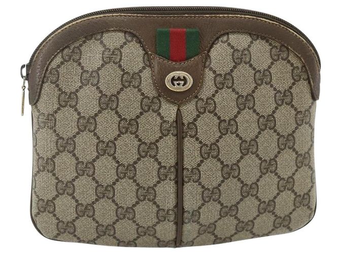 Gucci Borsa a Spalla GG Supreme PVC Beige Oro 904 02 047 Auth 178634 D'oro - vista 2