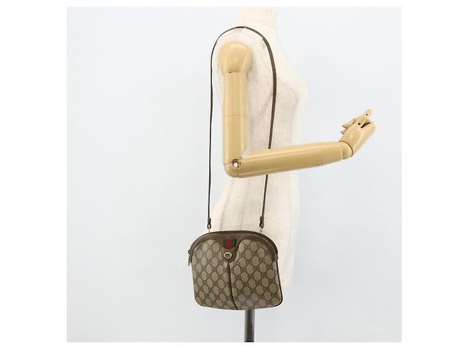 Gucci Borsa a Spalla GG Supreme PVC Beige Oro 904 02 047 Auth 178634 D'oro - vista 21