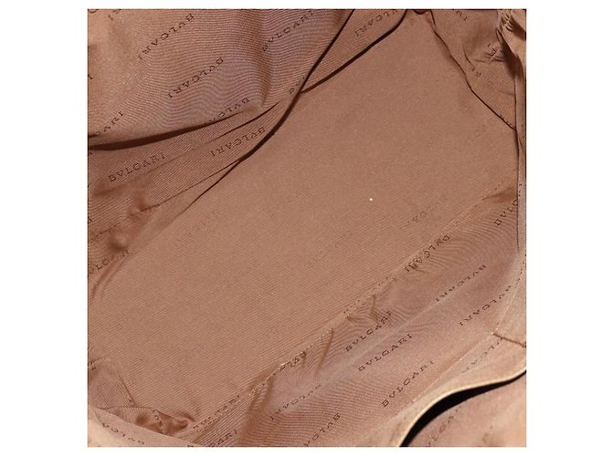 Bulgari Borsa Tote BVLGARI Logo Mania Canvas Beige Oro Auth 177518 D'oro - vista 11