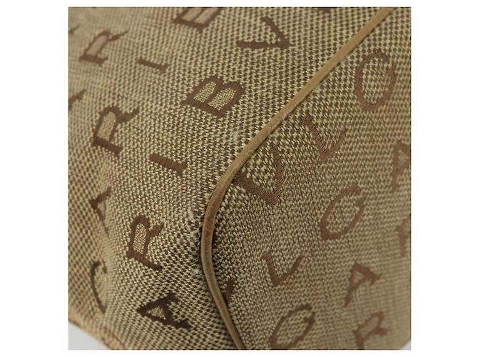 Bulgari Borsa Tote BVLGARI Logo Mania Canvas Beige Oro Auth 177518 D'oro - vista 14
