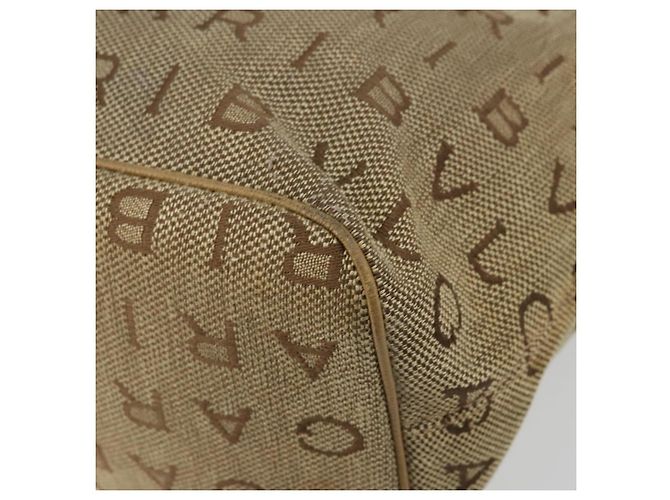 Bulgari Borsa Tote BVLGARI Logo Mania Canvas Beige Oro Auth 177518 D'oro - vista 15