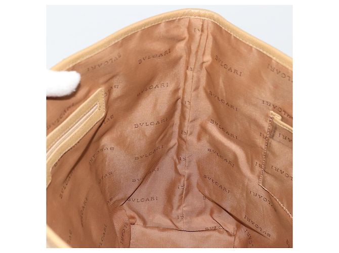 Bulgari Borsa Tote BVLGARI Logo Mania Canvas Beige Oro Auth 177518 D'oro - vista 18