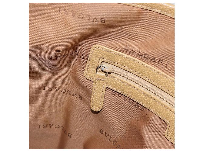 Bulgari Borsa Tote BVLGARI Logo Mania Canvas Beige Oro Auth 177518 D'oro - vista 20