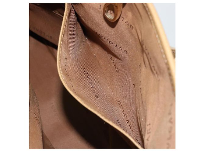 Bulgari Borsa Tote BVLGARI Logo Mania Canvas Beige Oro Auth 177518 D'oro - vista 22