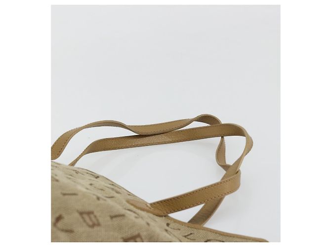 Bulgari Borsa Tote BVLGARI Logo Mania Canvas Beige Oro Auth 177518 D'oro - vista 8