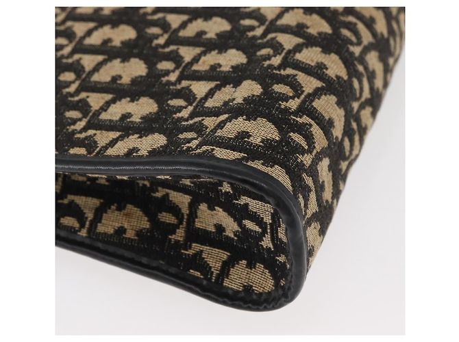 Borsa a Spalla in Tela Trotter Christian Dior Blu Navy Oro Auth 178534 D'oro - vista 11