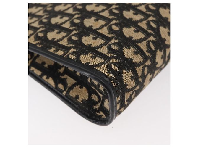 Borsa a Spalla in Tela Trotter Christian Dior Blu Navy Oro Auth 178534 D'oro - vista 13