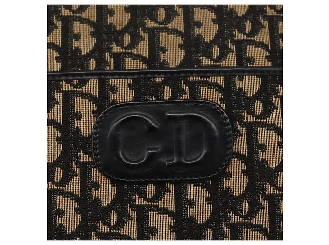 Borsa a Spalla in Tela Trotter Christian Dior Blu Navy Oro Auth 178534 D'oro - vista 15