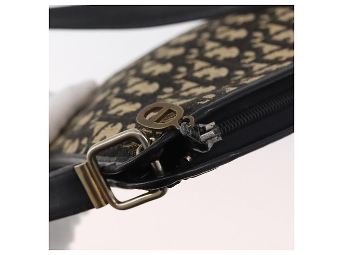 Borsa a Spalla in Tela Trotter Christian Dior Blu Navy Oro Auth 178534 D'oro - vista 16
