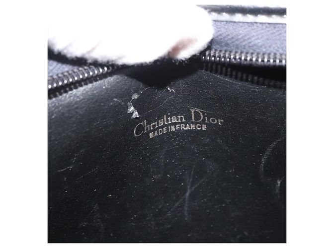 Borsa a Spalla in Tela Trotter Christian Dior Blu Navy Oro Auth 178534 D'oro - vista 17