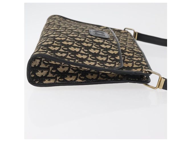 Borsa a Spalla in Tela Trotter Christian Dior Blu Navy Oro Auth 178534 D'oro - vista 5