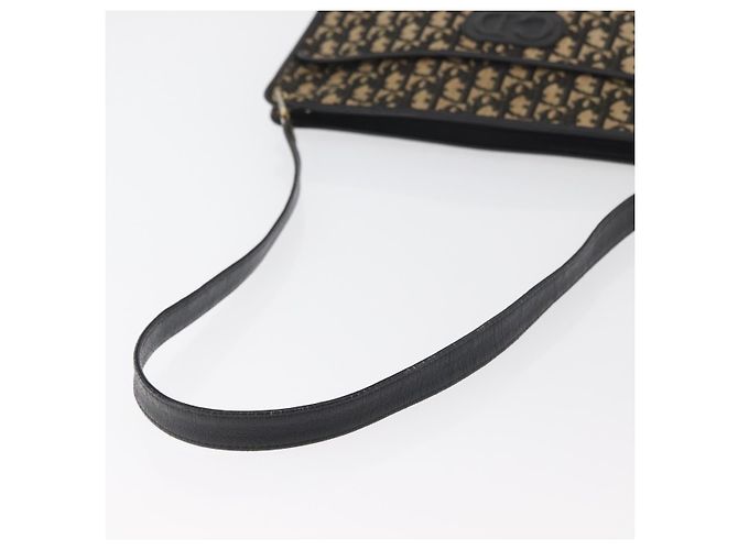 Borsa a Spalla in Tela Trotter Christian Dior Blu Navy Oro Auth 178534 D'oro - vista 8