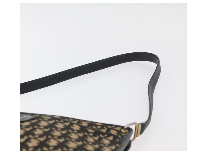 Borsa a Spalla in Tela Trotter Christian Dior Blu Navy Oro Auth 178534 D'oro - vista 9