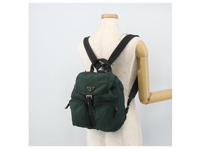 PRADA Rucksack aus Nylon grün silber authentisch 177517 - Ansicht 28