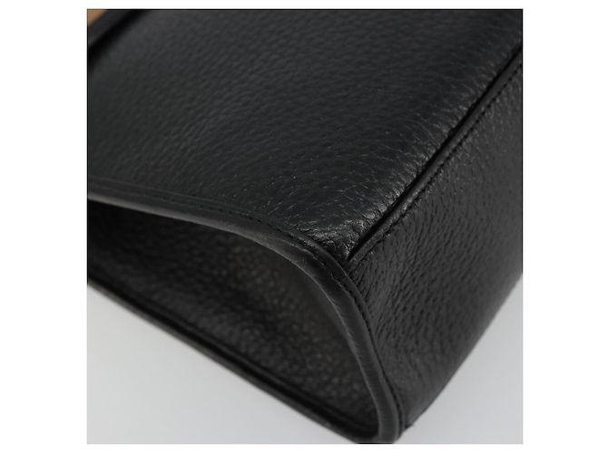 Borsa a mano Christian Dior in pelle nera e oro Auth 177815 Nero D'oro - vista 11