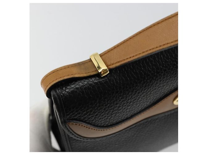 Borsa a mano Christian Dior in pelle nera e oro Auth 177815 Nero D'oro - vista 14