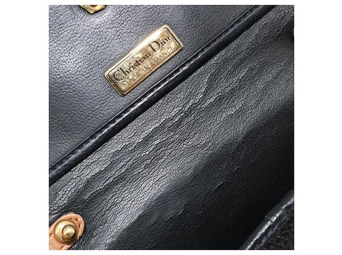 Borsa a mano Christian Dior in pelle nera e oro Auth 177815 Nero D'oro - vista 17