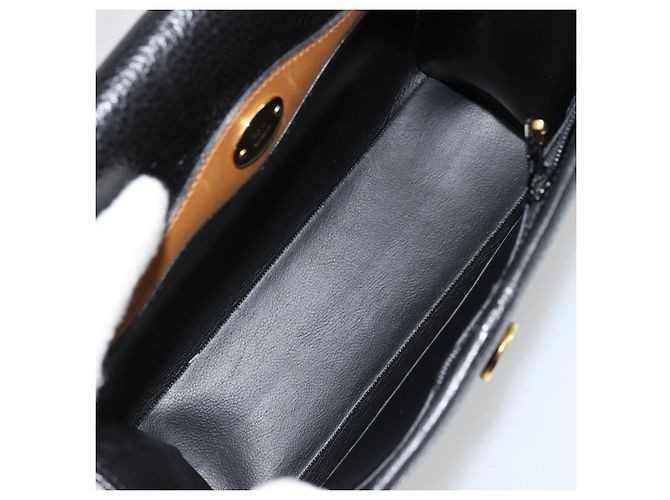 Borsa a mano Christian Dior in pelle nera e oro Auth 177815 Nero D'oro - vista 18